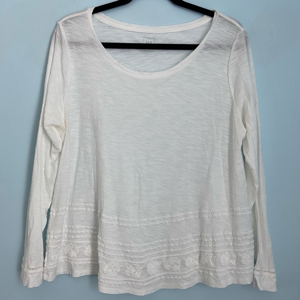 Gap Long Sleeve Embroidered Tee